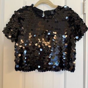 Rachel Zoe Black Sequin Blouse
